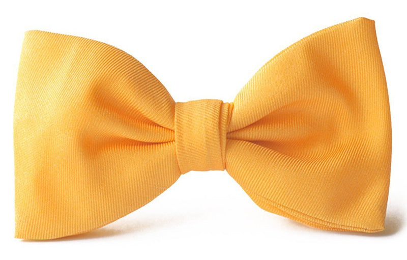 Adult premium silk clip-on bow ties yellow.