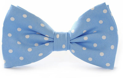 Light Blue Polka Dots Clip-on Bow Ties