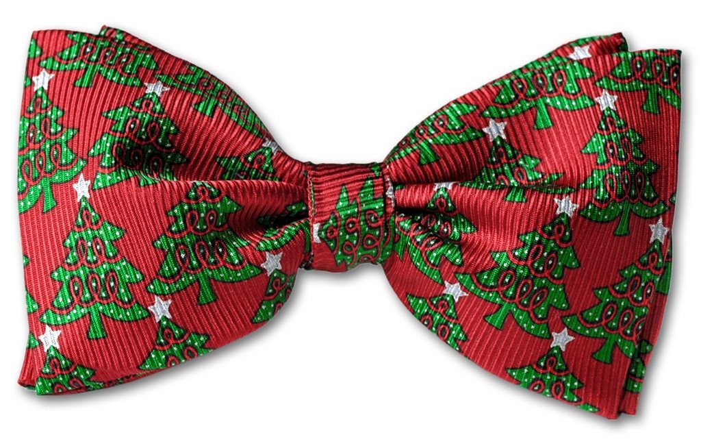 Christmas Tree Clip-on Bow Tie