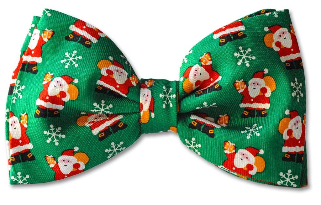 Green Santa Clip-on Bow Tie