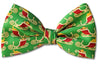 Green Christmas Sleigh Clip-on Bow Tie