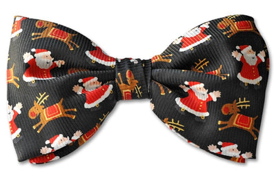 Christmas Santa Reindeer Clip-on Bow Tie