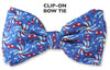 patriotic clip on bow tie