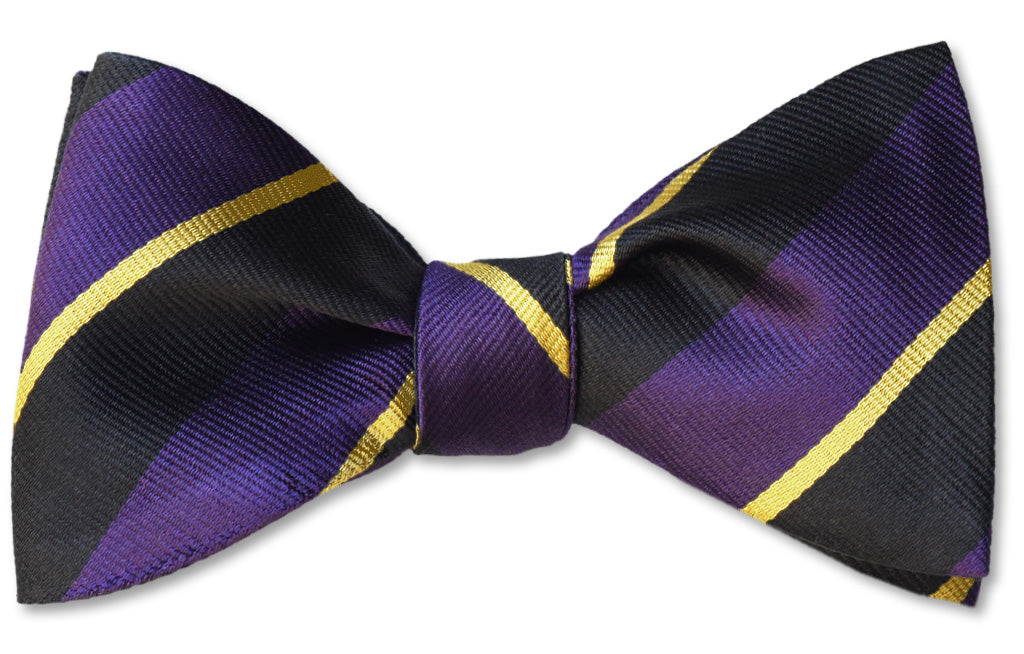purple and gold bowtie