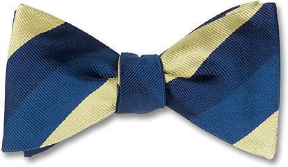 bow ties american made blue cream silk stripes