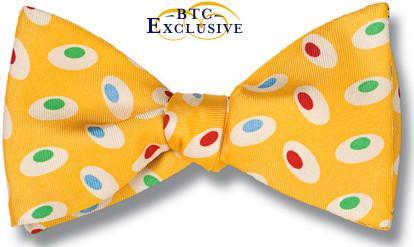 bow ties american made yellow ovals silk