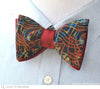 reversible brown and red bow tie