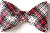 red white tartan plaid bow tie