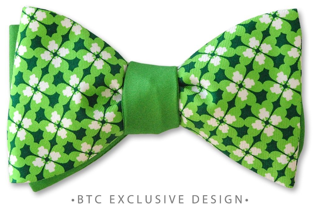 Dublin Reversible St Patrick's Day Clover PRE-TIED BOW TIE