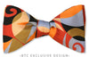Fitzgerald Silk Swirl Men's Pre-tied Bow Tie In Silver Red and Black