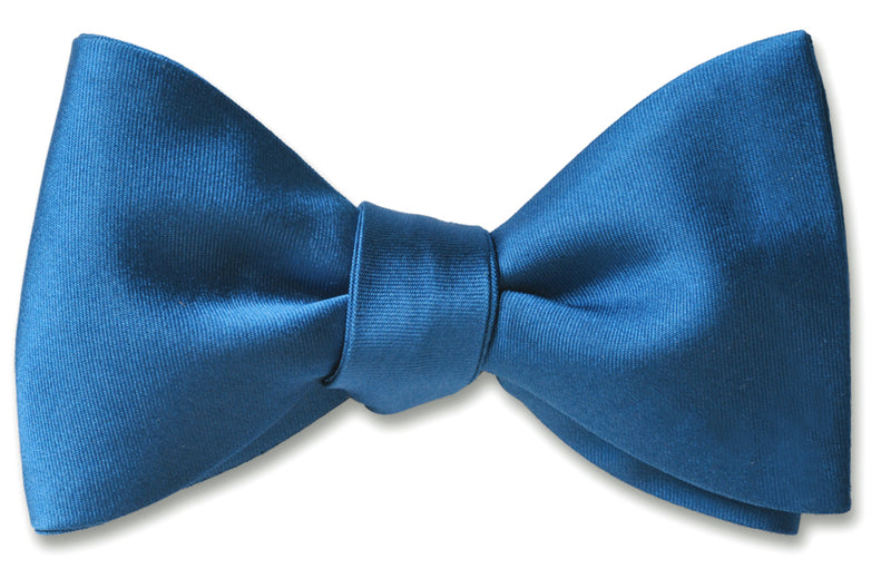 French Blue Satin Bow Tie
