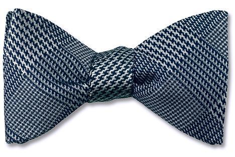 Blue Glen Plaid Silk Woven Bow Tie, self-tie, pre-tied