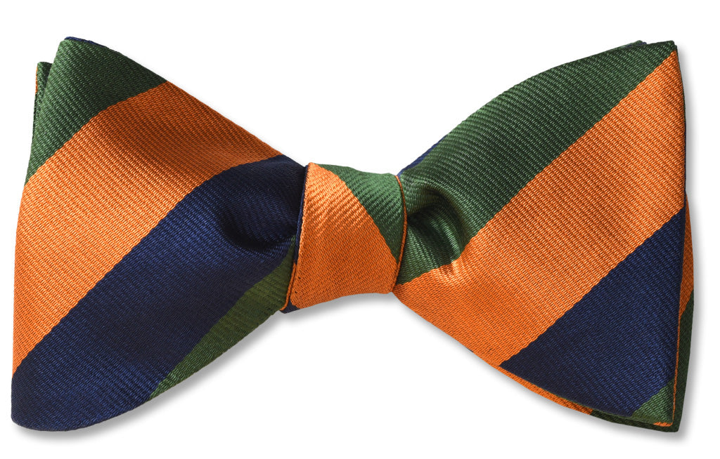 green and orange bow tie