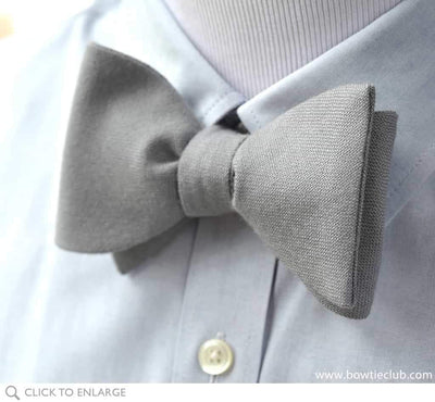 Grey Wool Bow Tie