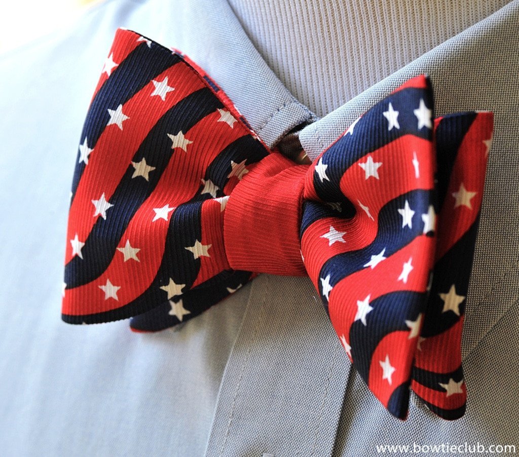 patriotic striped bow tie