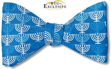 Hanukkah Menorah Bar Mitzvah Bow Tie