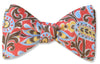 Red Paisley Floral Italian Cotton Bow Tie