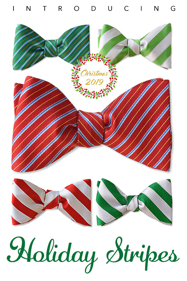 Candy Cane Stripe bow tie in mint green and white
