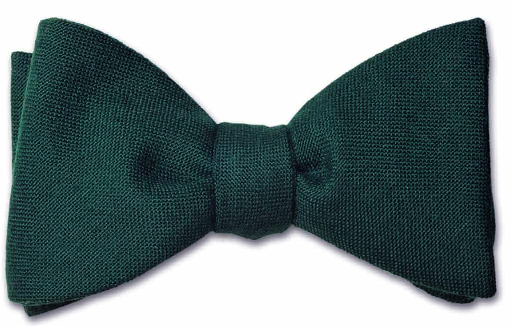 Hunter Green Wool Bow Tie