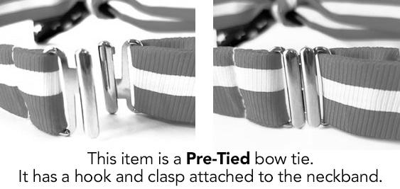 Pre-tied green stripe silk christmas bow tie