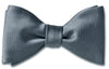 Slate Dark Grey Satin Bow Tie