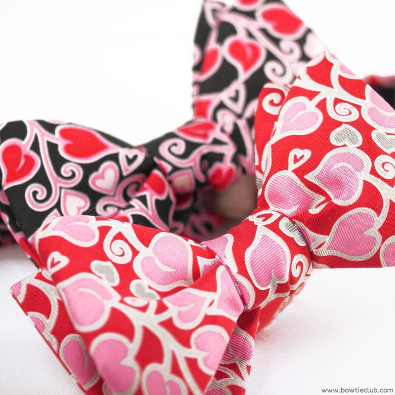 Hearts Valentine's Day Silk Bow Tie