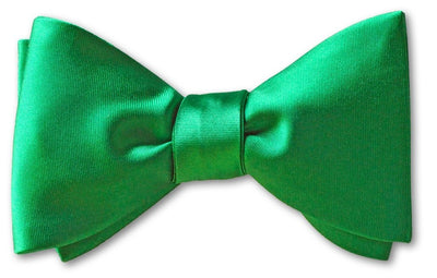 Kelly Green Satin Bow Tie