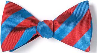 bow ties american made blue red stripes silk