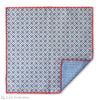 Blue Floral Double-Sided Pocket Square Made In Como Italy.