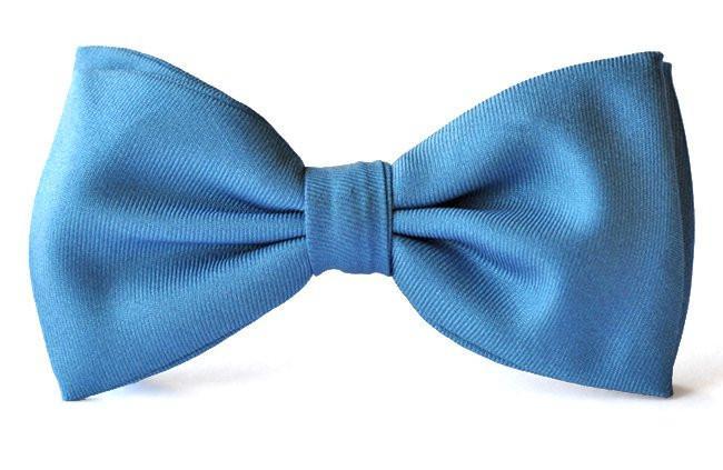 Kids Blue Silk Clip-on Bow Ties