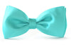 Clip on bow ties kids boys turquoise silk