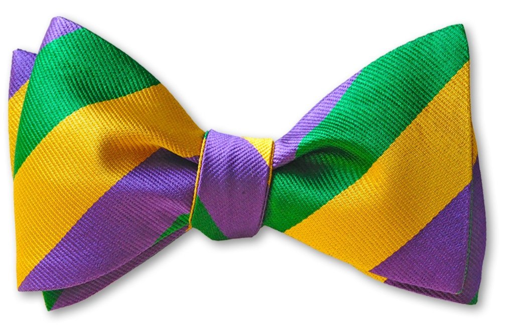pre-tied mardi gras bow tie