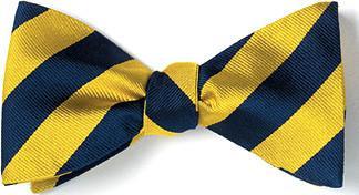 bow ties american made yellow navy stripes