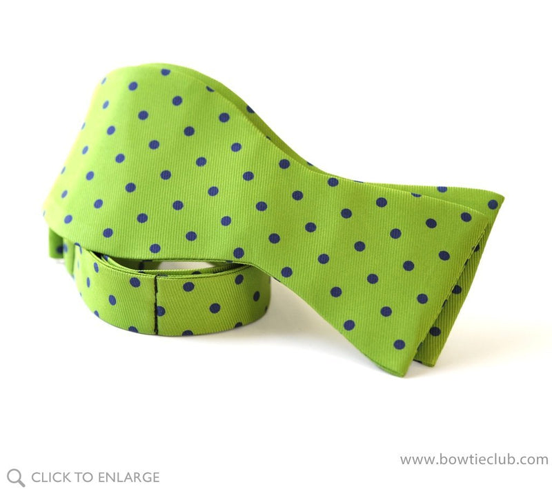 Lime Green Polka Dots Bow Tie