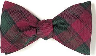 tartan plaid red bow tie