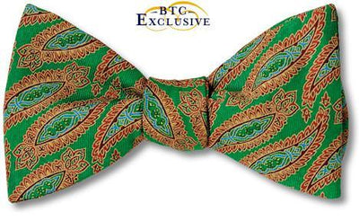 bow ties paisley green silk american made