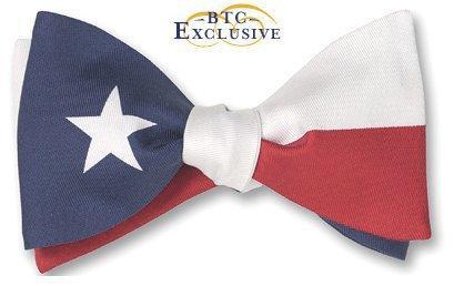 Texas Lone Star Flag Silk Bow Tie