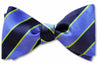 Pre tied Blue Repp Triple Stripe Woven Silk bow tie