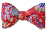Red Floral Pre-tied Bow Tie