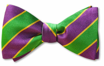 Pretied Mardi Gras Stripe Bow Tie