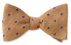 Linen bow tie in gold with silk and wool