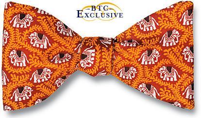 bow ties elephants orange silk american made