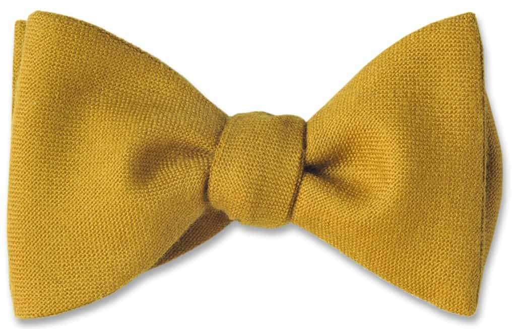 Mustard Yellow Wool Bow Tie