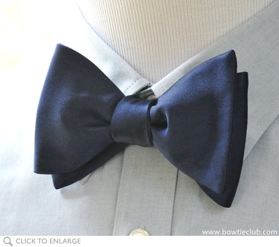 Navy Blue Satin Pre-tied