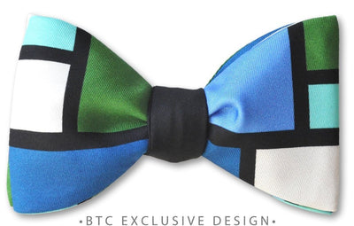 color block pre-tied bow tie