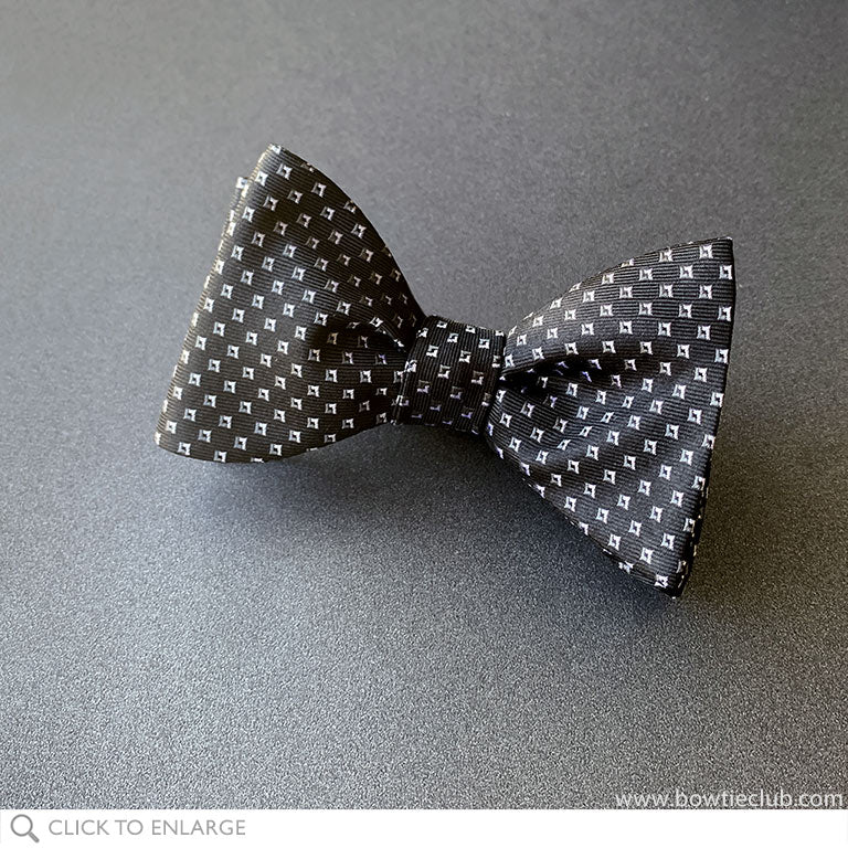 Black And Grey Silk Woven Bow Tie Www bowtieclub black-and-grey-silk-woven-bow-tie-www-bowtieclub