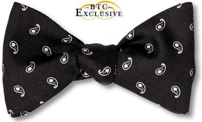 Black Teardrop Silk Bow Tie