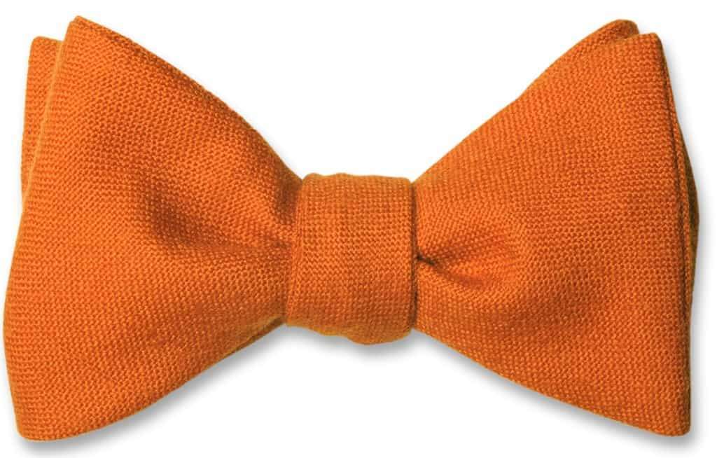 Orange Wool Bow Tie