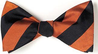 bow ties american made orange black stripes