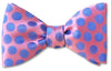 Pink Blue Polka Dots Silk Bow Tie